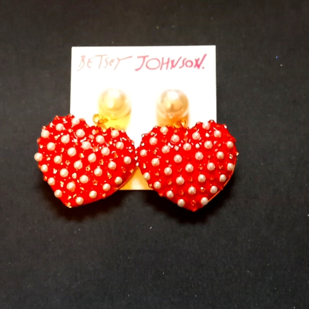Betsey Johnson Heart Earrings